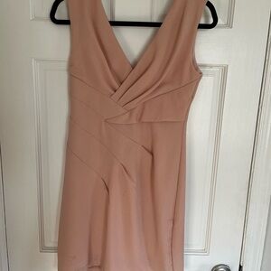 Toi et Moi Blush Pink V-Neck Mini Dress